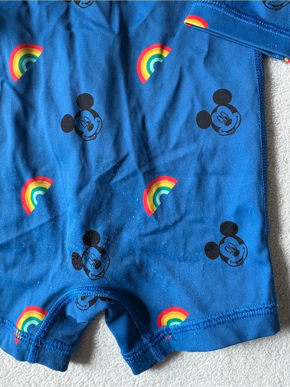 Hanna Andersson x Disney Mickey Mouse rainbow one piece swimsuit, Sz 12-18 Mos